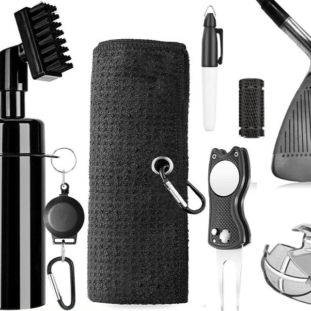 Golf Club Cleaning Set with Brush and Towel