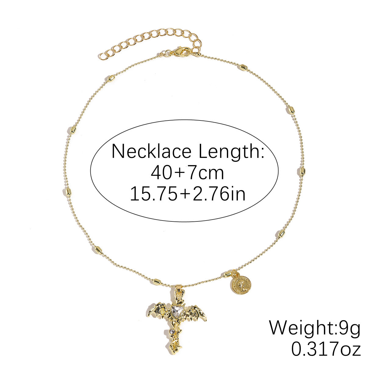 Zircon Cross Pendant Necklace