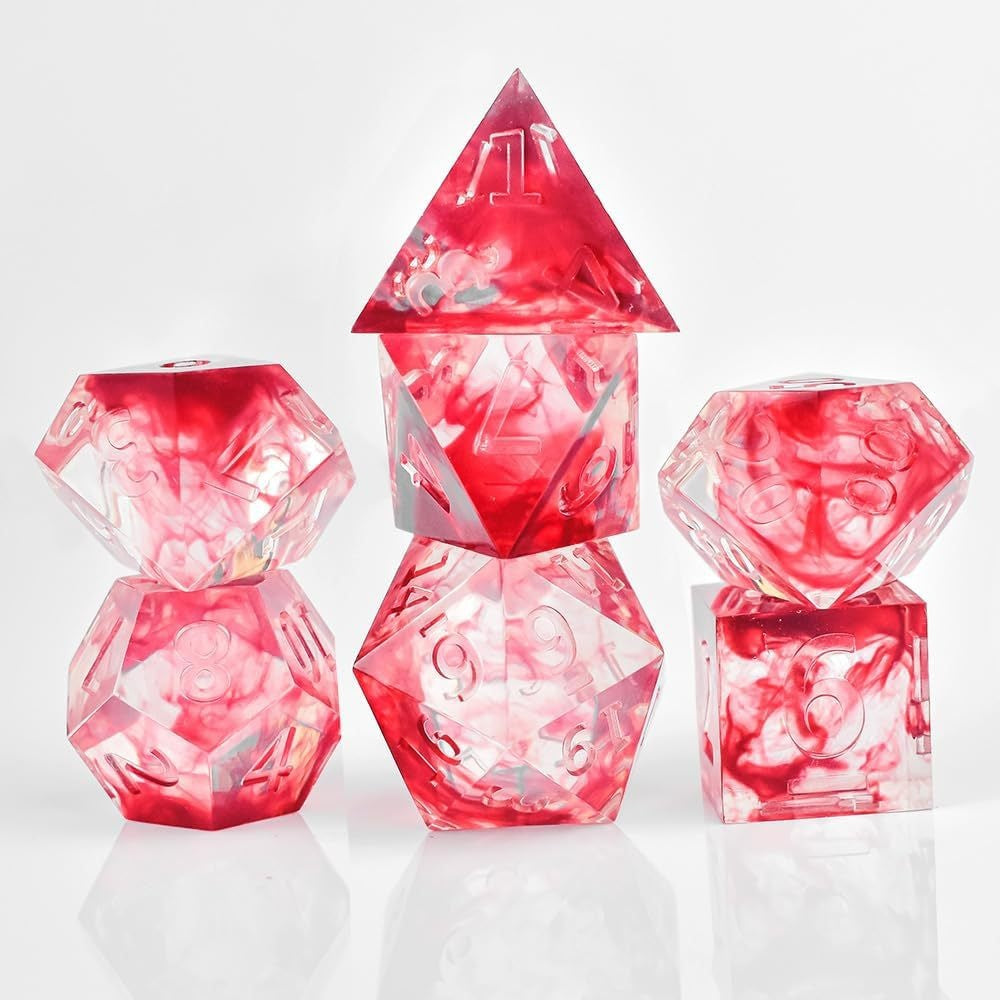 Epoxy Resin Polyhedral Dice Set for Tabletop RPG Games