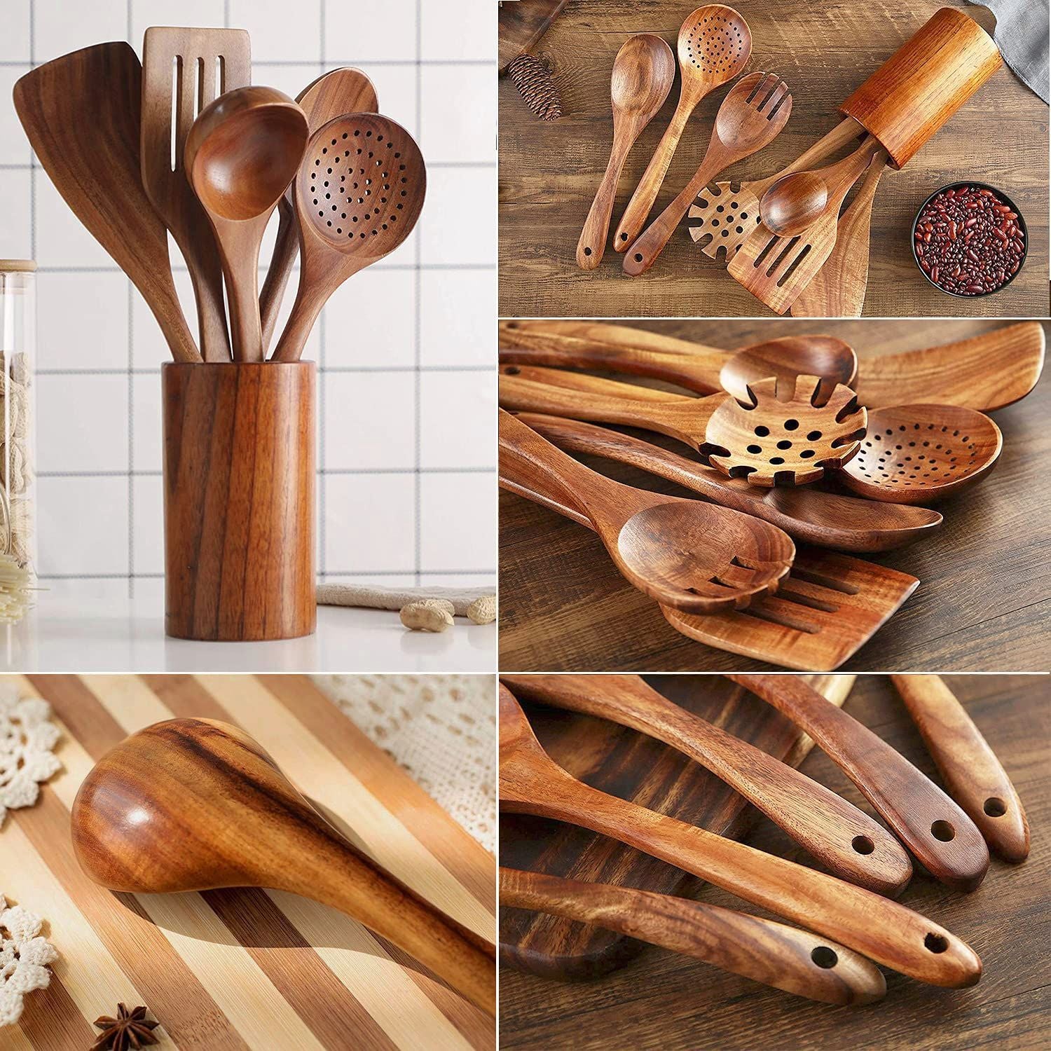 Acacia Wood Kitchen Utensil Set