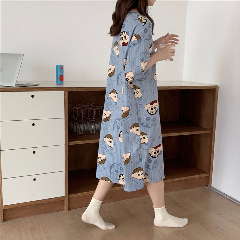 Women's Cartoon Print Sleep Dress