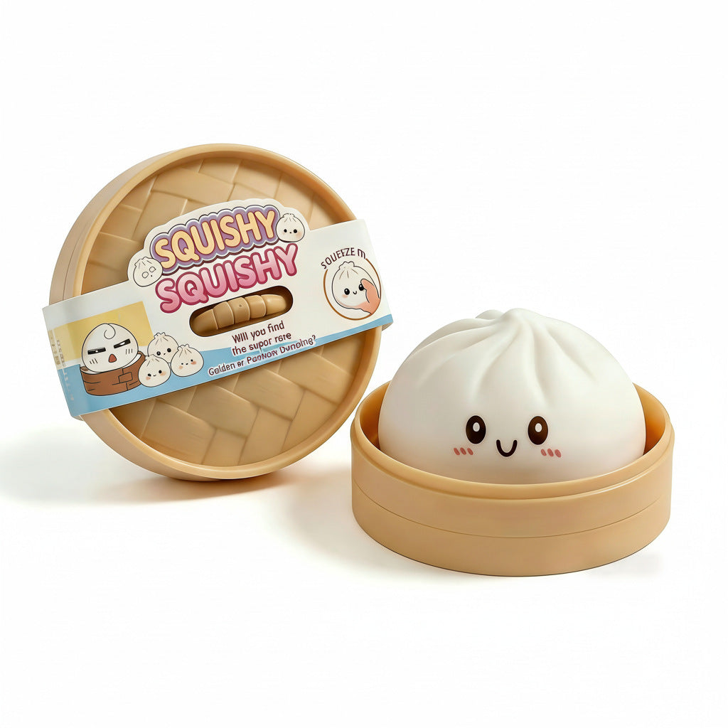 Premium Slow-Rebound Silicone Decompression Toy – Ergonomic Sensory Stress-Relief Bun with Metallic Finishes