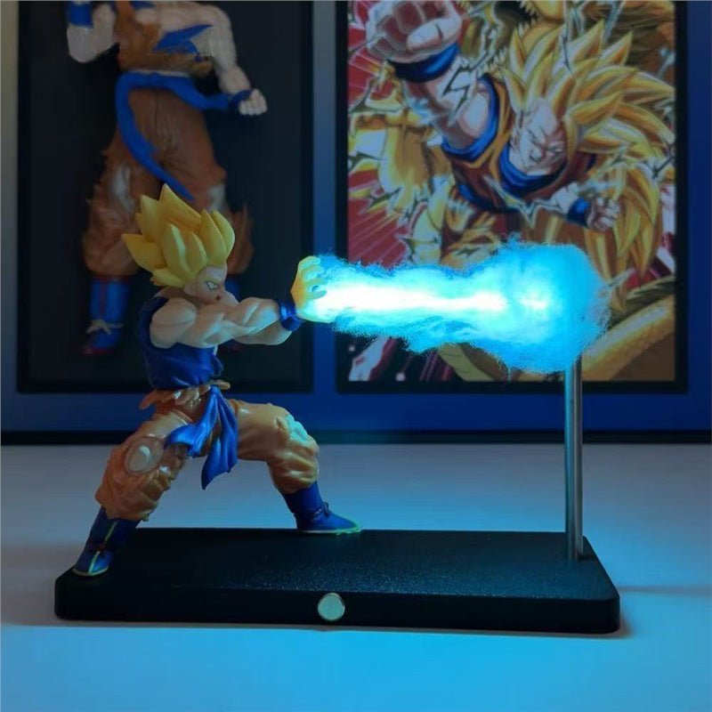 Collector-Edition Goku Kamehameha Wave LED Ambient Light – Precision-Crafted Anime Display Statue with Touch-Sensitive Control & Magnetic Mounting
