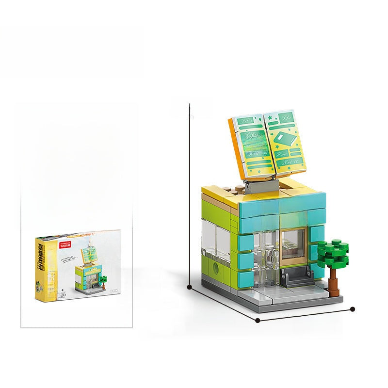 Mini Street View Building Blocks Set-Micro Architecture City Creator Bricks Toy, DIY Educational Village Model Kits for Kinds & Adults (Cafes, Shops & Castles)