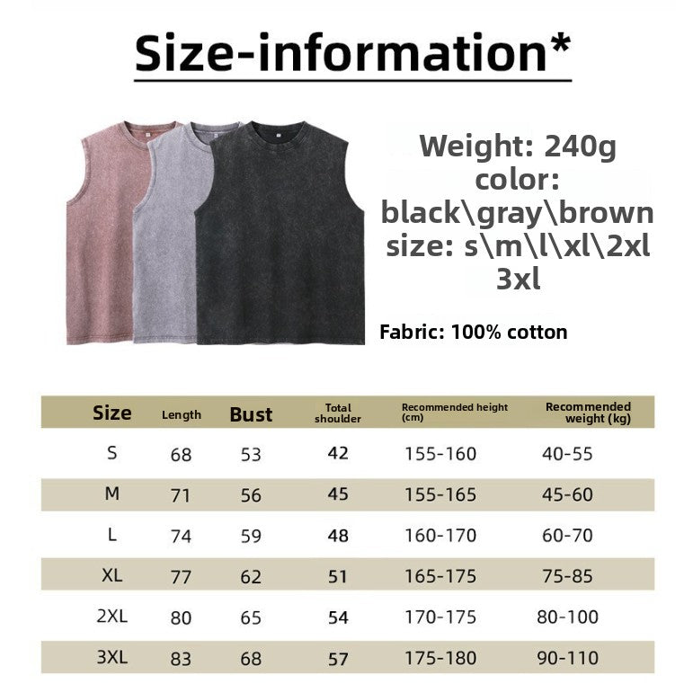 Mens Cotton Vintage Vest Loose Fit