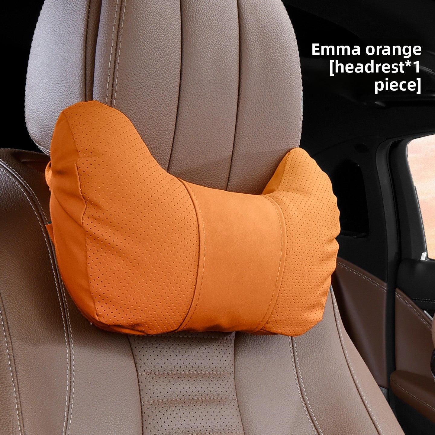 Car Headrest Neck Pillow and Lumbar Support Set