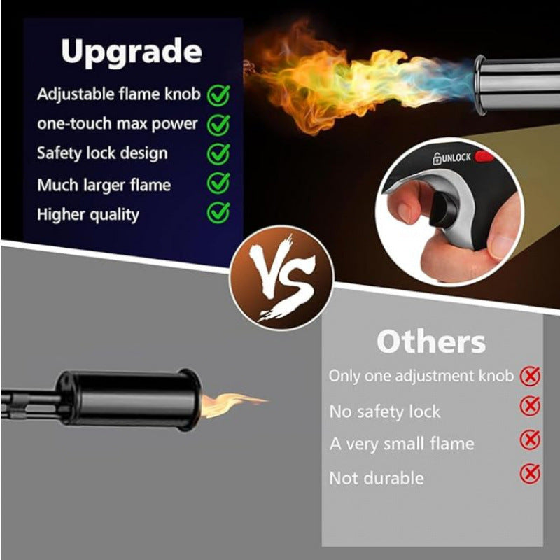 Professional High-Temperature Flame Torch Gun – Heavy-Duty 304/316 Stainless Steel Precision Igniter with Safety Lock