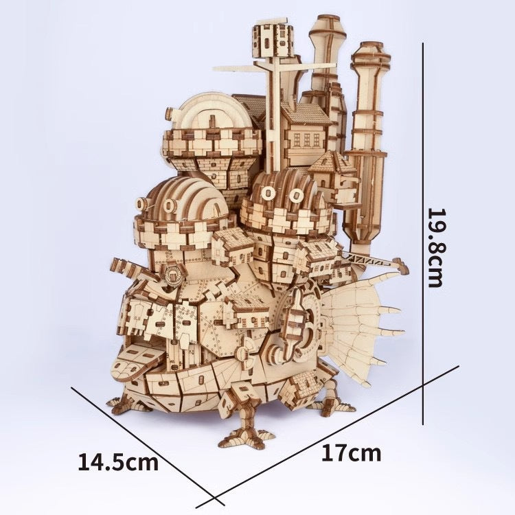 3D Wooden Puzzle Model Kit Godzilla, Howl's Moving Castle & Sky City Mechanical Toys