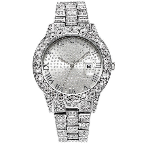 "Elegant Diamond-Accented Men's Fashion Quartz Wristwatch"