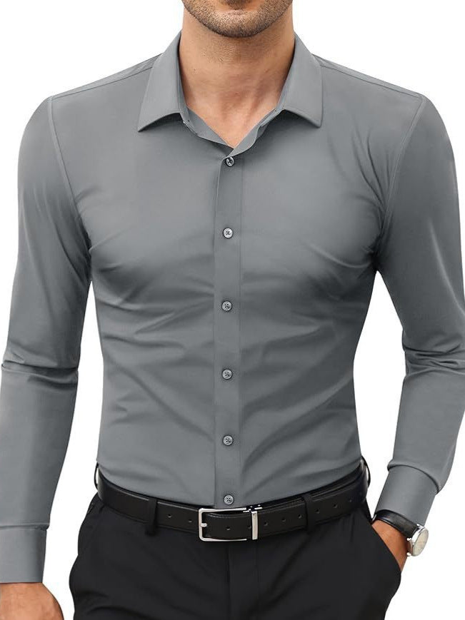 Mens Slim Fit Long Sleeve Business Shirt