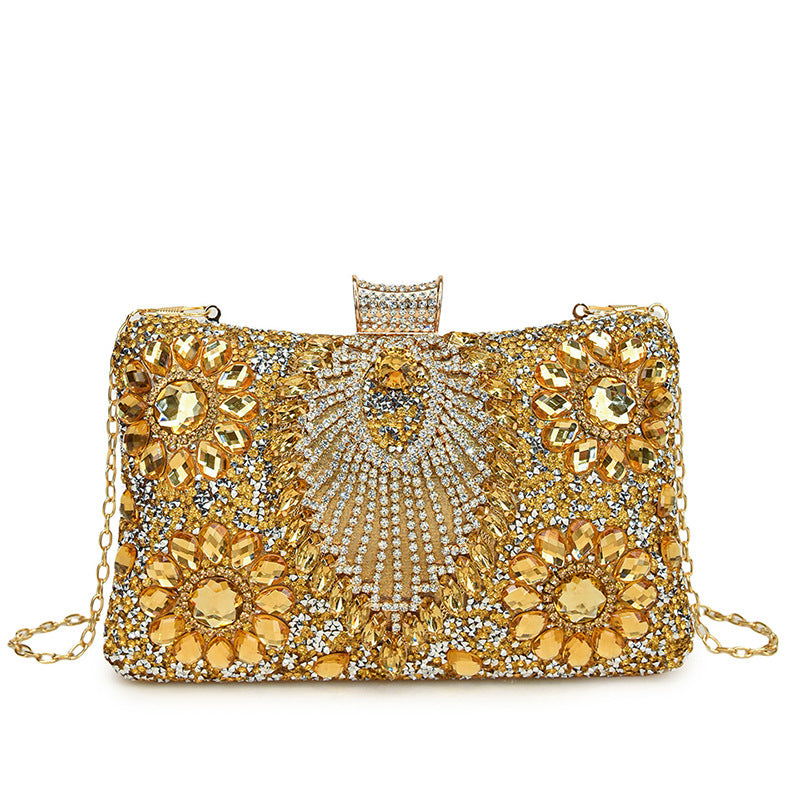 Luxury Rhinestone Evening Clutch Bag | Full Diamond Embellished Wedding & Gala Purse
