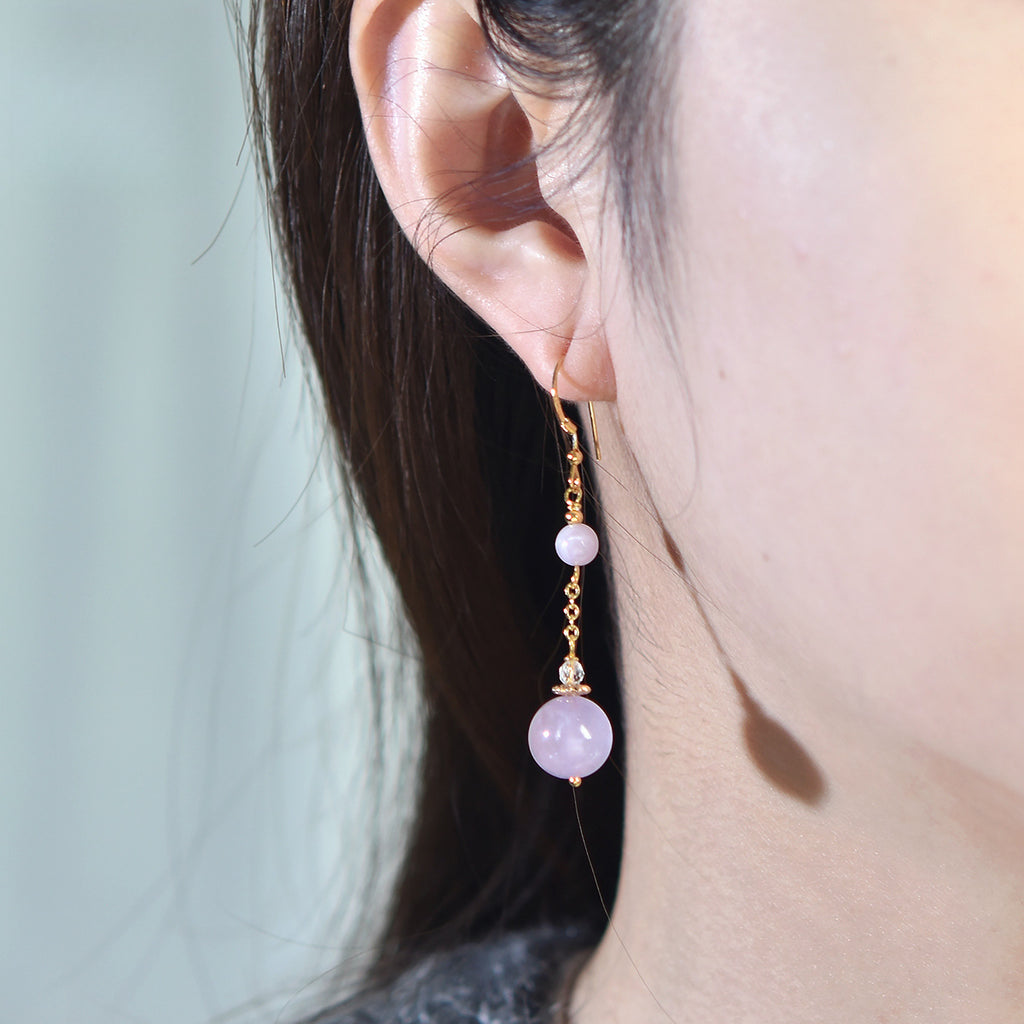 Aura Drop Natural Amethyst Crystal Earrings | 925 Sterling Silver Drop Jewelry