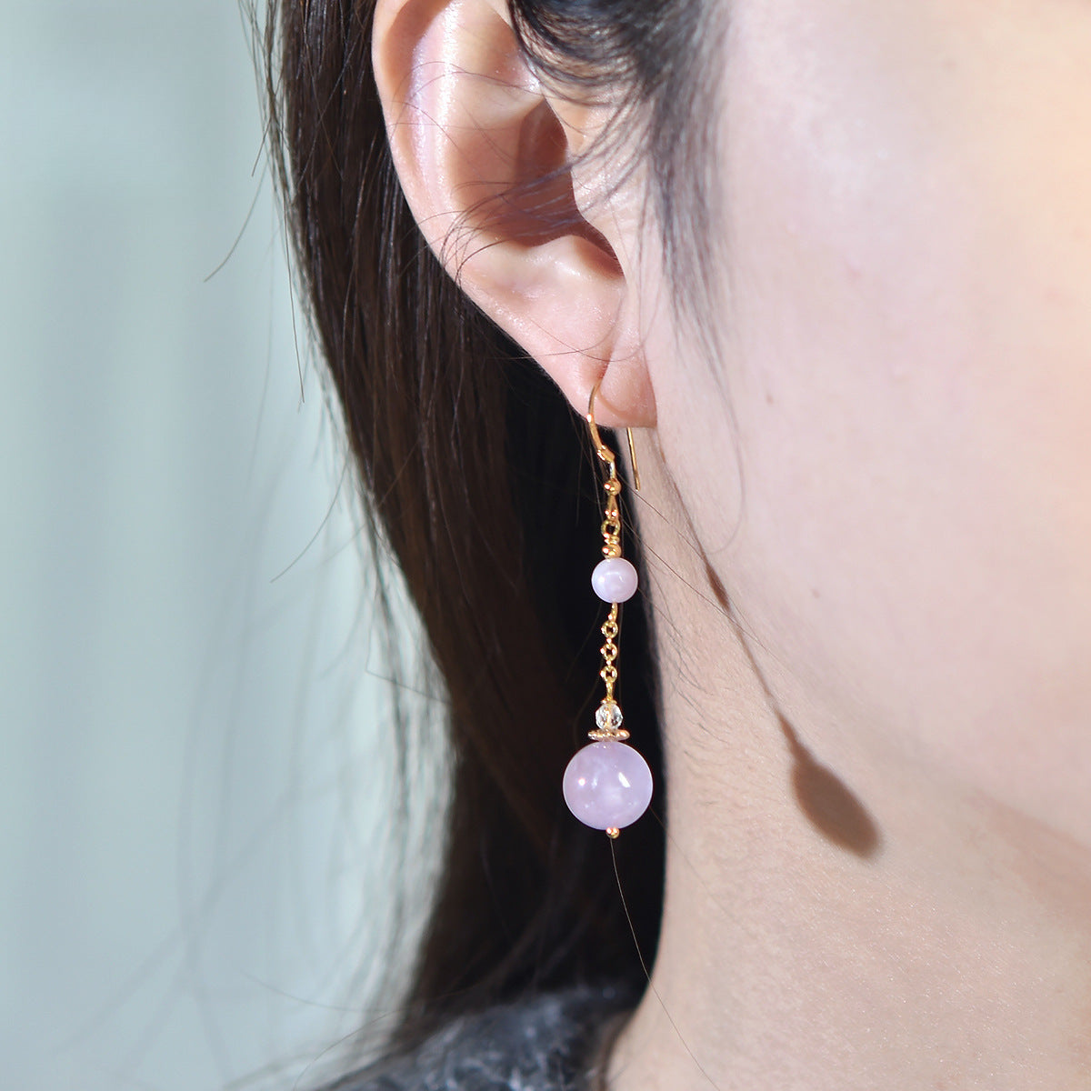 Aura Drop Natural Amethyst Crystal Earrings | 925 Sterling Silver Drop Jewelry