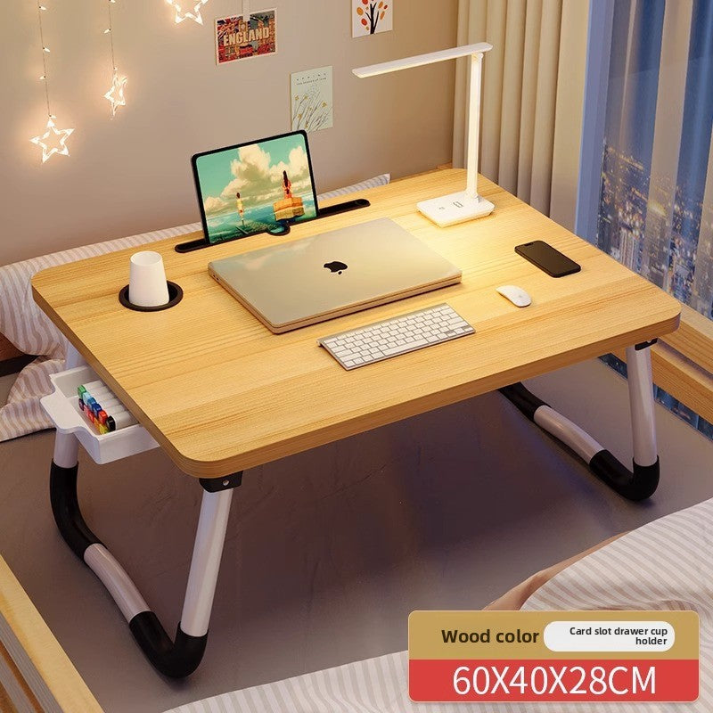 Foldable Bed Table with Storage Options