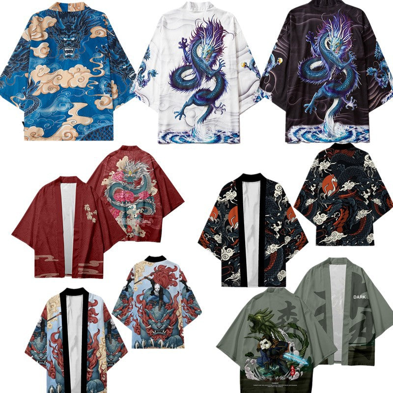 Vintage Dragon Kimono Cloak Cardigan