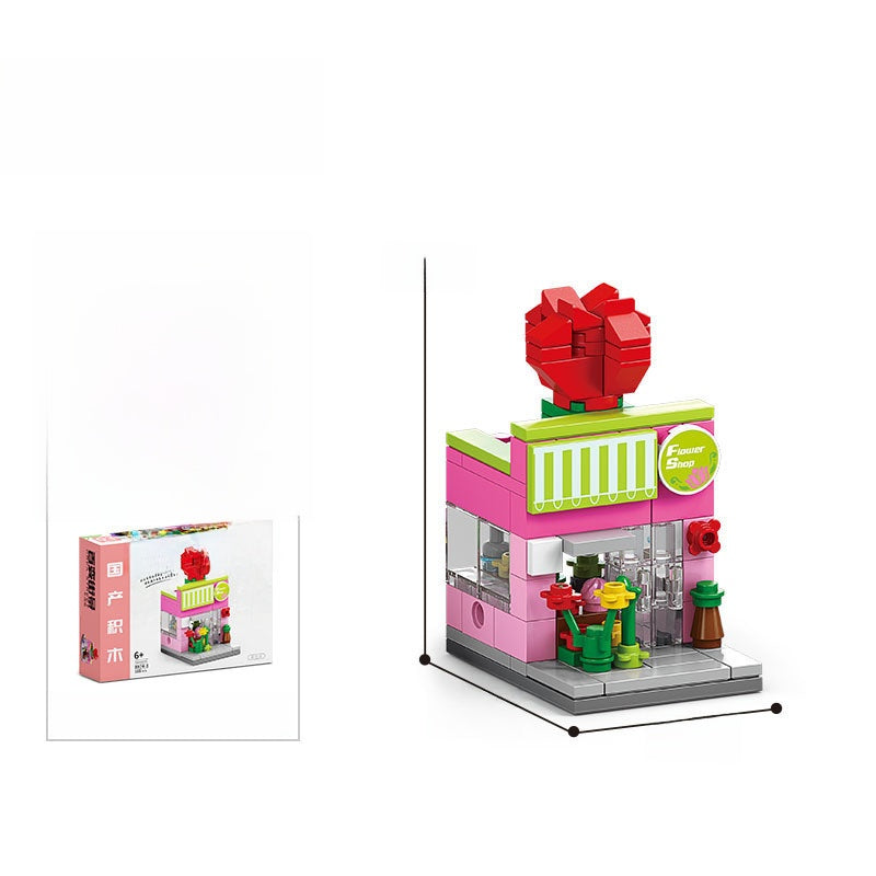Mini Street View Building Blocks Set-Micro Architecture City Creator Bricks Toy, DIY Educational Village Model Kits for Kinds & Adults (Cafes, Shops & Castles)