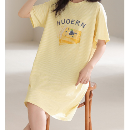 Women Cotton Sleep Nightgown Home Dress