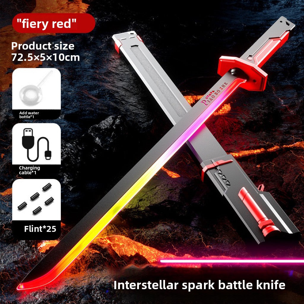 Tactical LED Cyber Katana Sword | Futuristic Laser Ninja Blade with Sound & Spark Effects