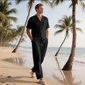 Men's Linen Short Sleeve Shirt and Trousers