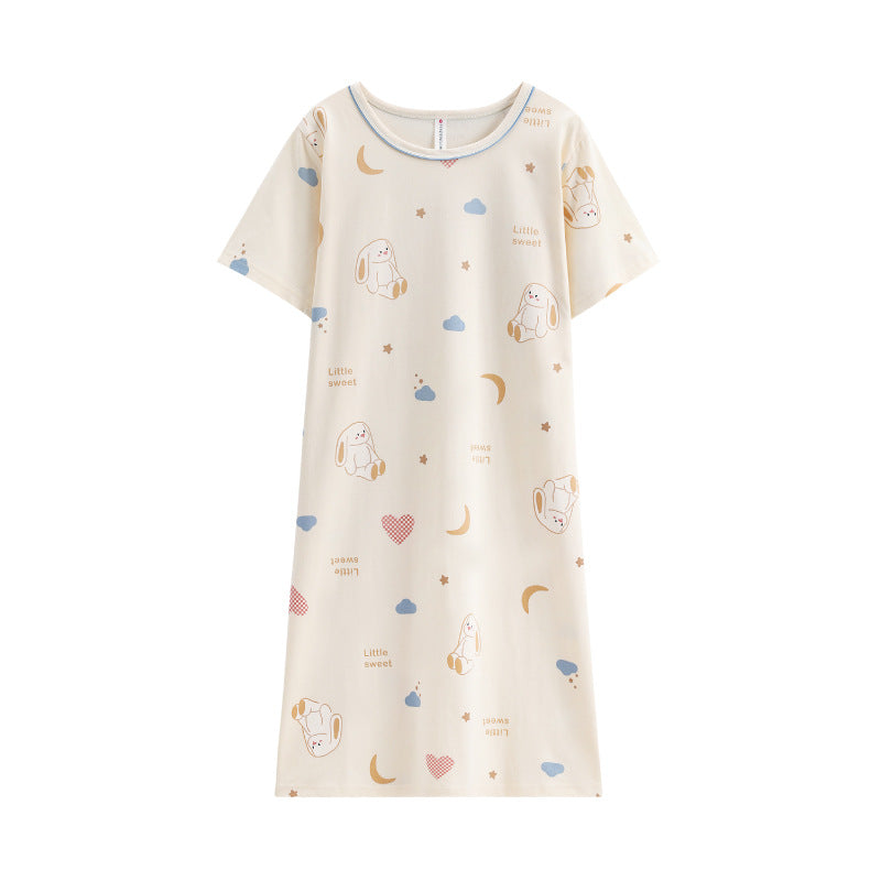 Women Cotton Sleep Nightgown Home Dress