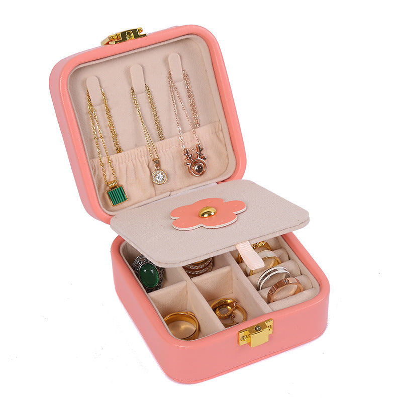 Portable Leather Jewelry Storage Box