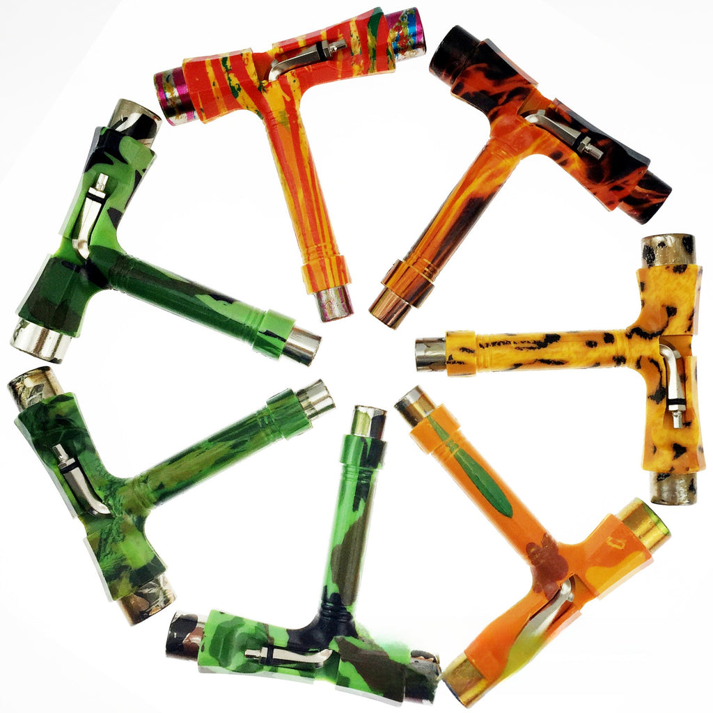 Multi-functional skateboard T-shaped tool