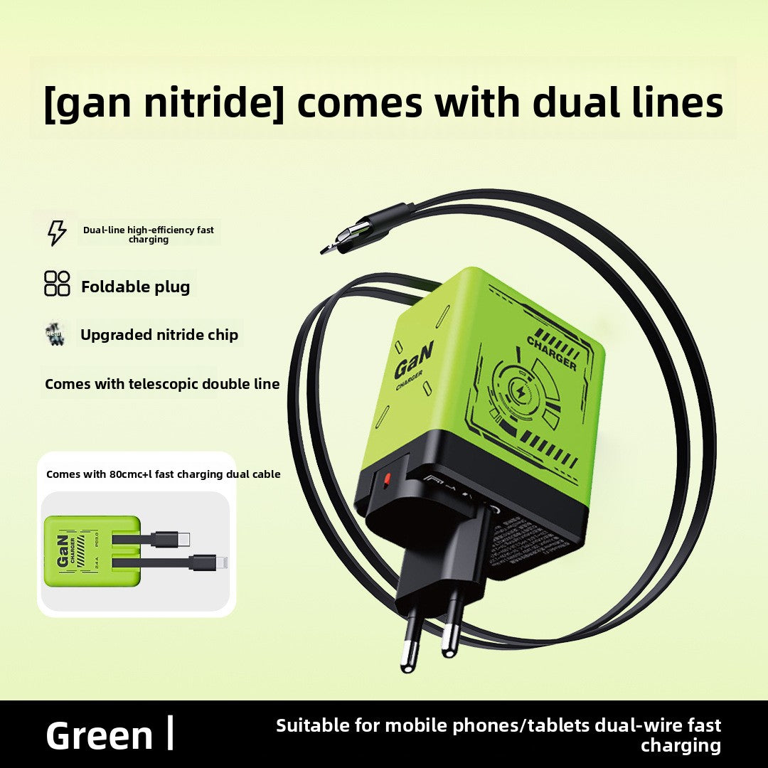 120W GaN Charger with Retractable Cable