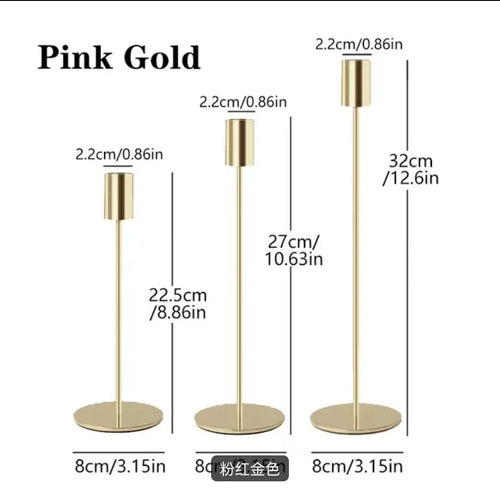 3 to 9-Piece European Minimalist Metal Candle Holder Set – Elegant Iron Pillar Candle Stands for Home