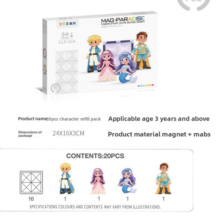 Diamond Surface Magnetic Tiles Stem  Building Block set Translucent Geometric 3D kits