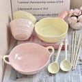 Ceramic Rice Bowl with Underglaze Color and Fruit Pattern