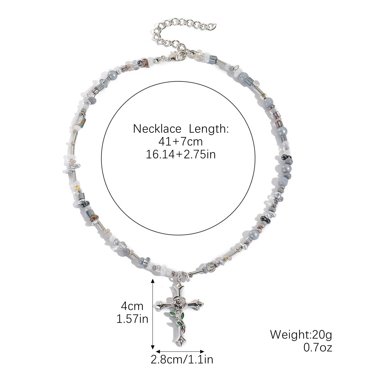 Zircon Cross Pendant Necklace