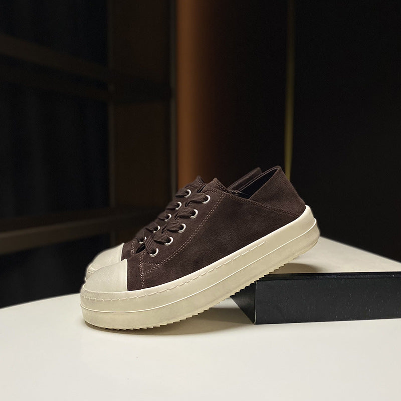 Genuine Leather Thick Sole Women Sneakers