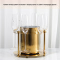 Grand Horizon Fluted Metal Wine & Champagne Chilling Bucket | Architectural Bar & Tabletop Display