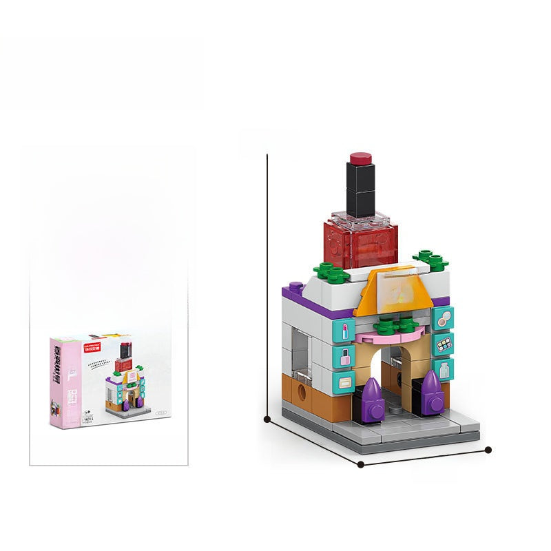 Mini Street View Building Blocks Set-Micro Architecture City Creator Bricks Toy, DIY Educational Village Model Kits for Kinds & Adults (Cafes, Shops & Castles)