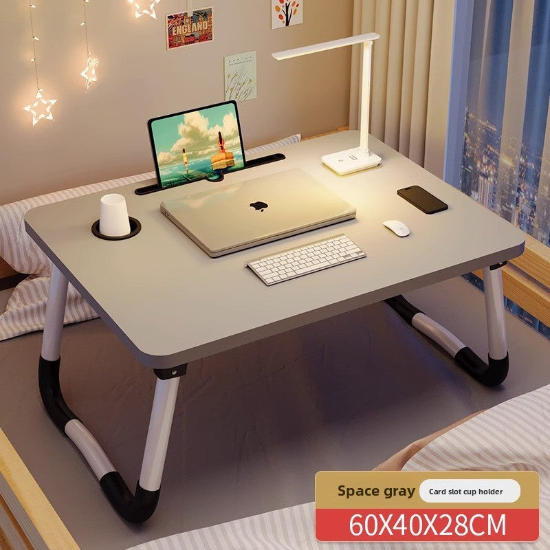 Foldable Bed Table with Storage Options