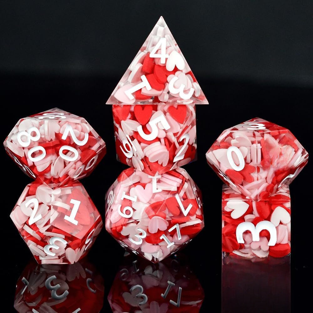 Epoxy Resin Polyhedral Dice Set for Tabletop RPG Games