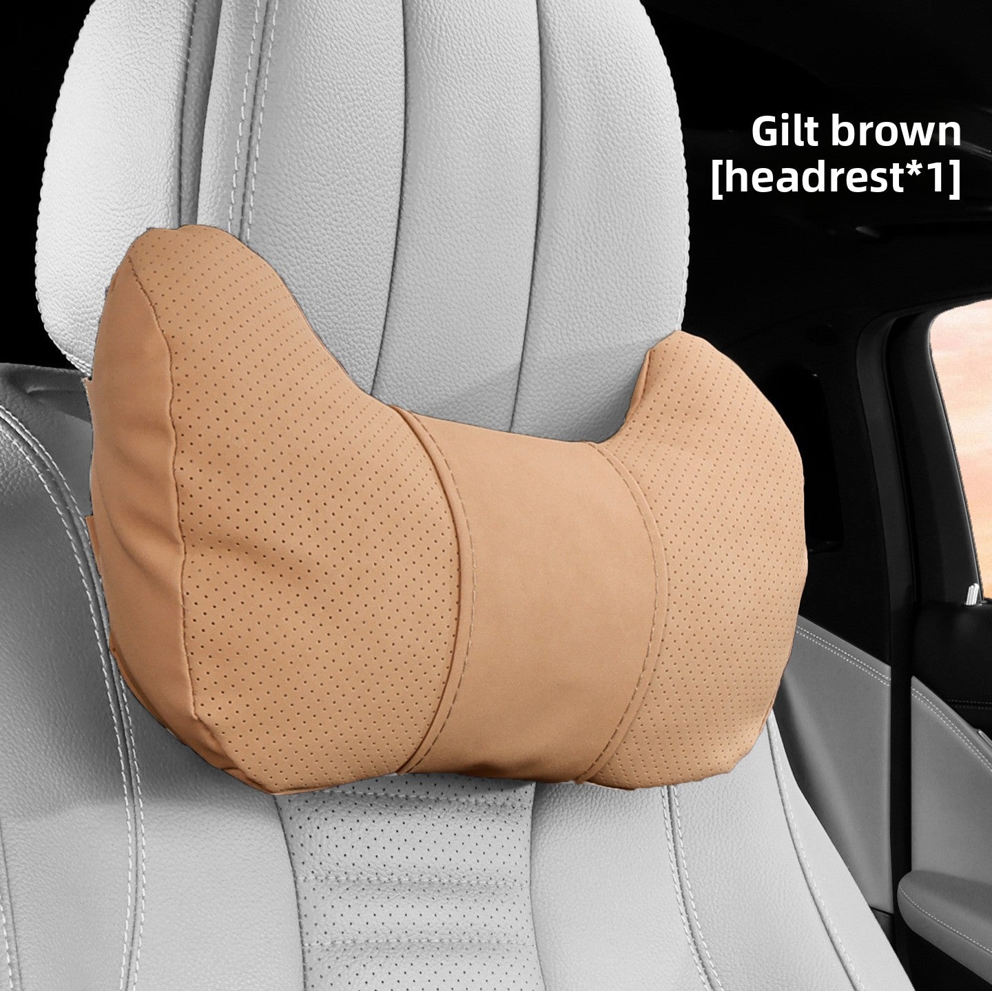 Car Headrest Neck Pillow and Lumbar Support Set