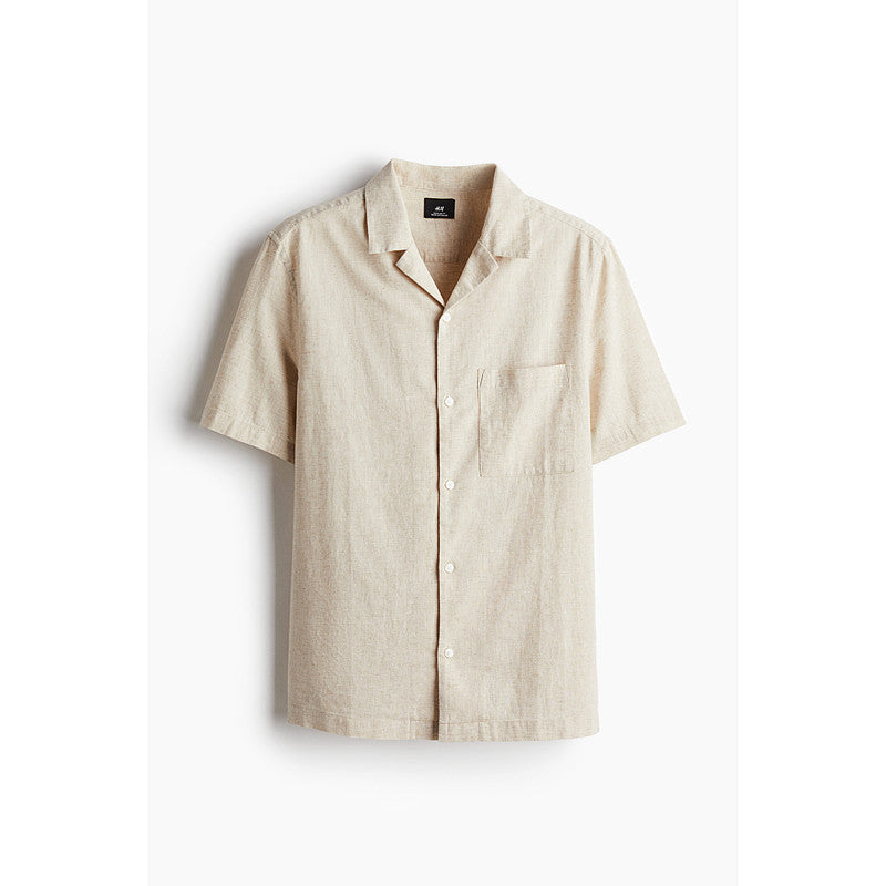 Men's Cuban Collar Linen Blend Shirt