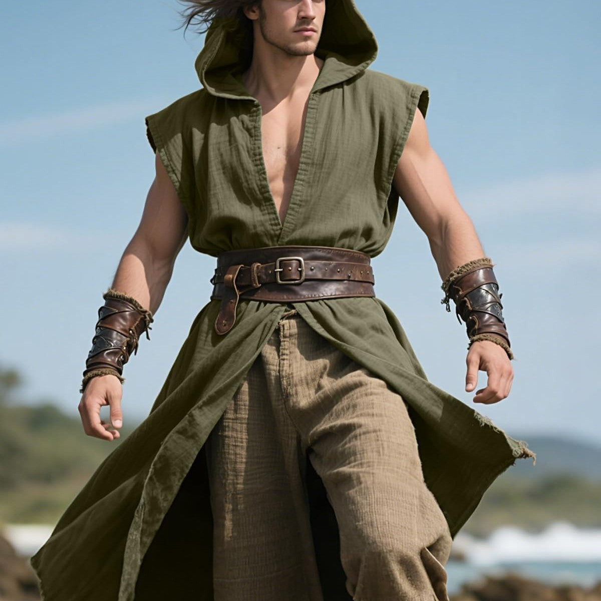 Medieval Sleeveless Tunic Renaissance Cape