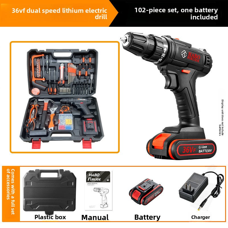 24V/36V Cordless Power Drill Set - Rechargeable Lithium-Ion Electric Driver Combo Kit, 35 to 112-Piece Complete Hardware Tool Kit with Storage Case