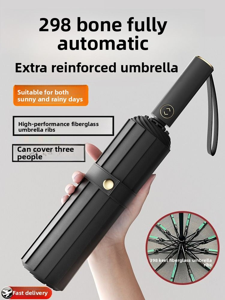 Reinforced Automatic Umbrella with Sun and Rain Protection