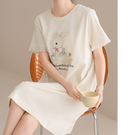 Women Cotton Sleep Nightgown Home Dress