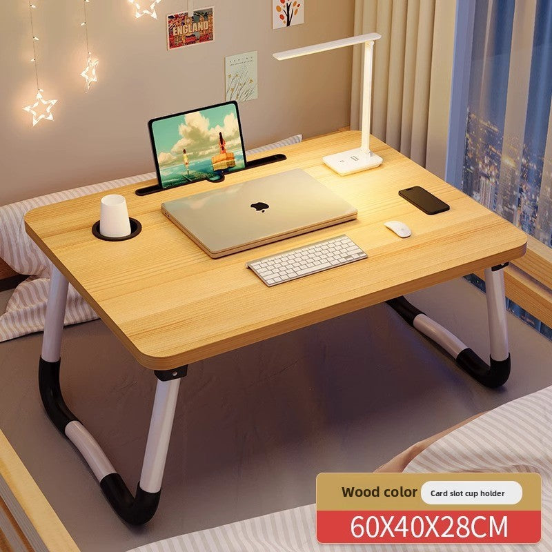 Foldable Bed Table with Storage Options
