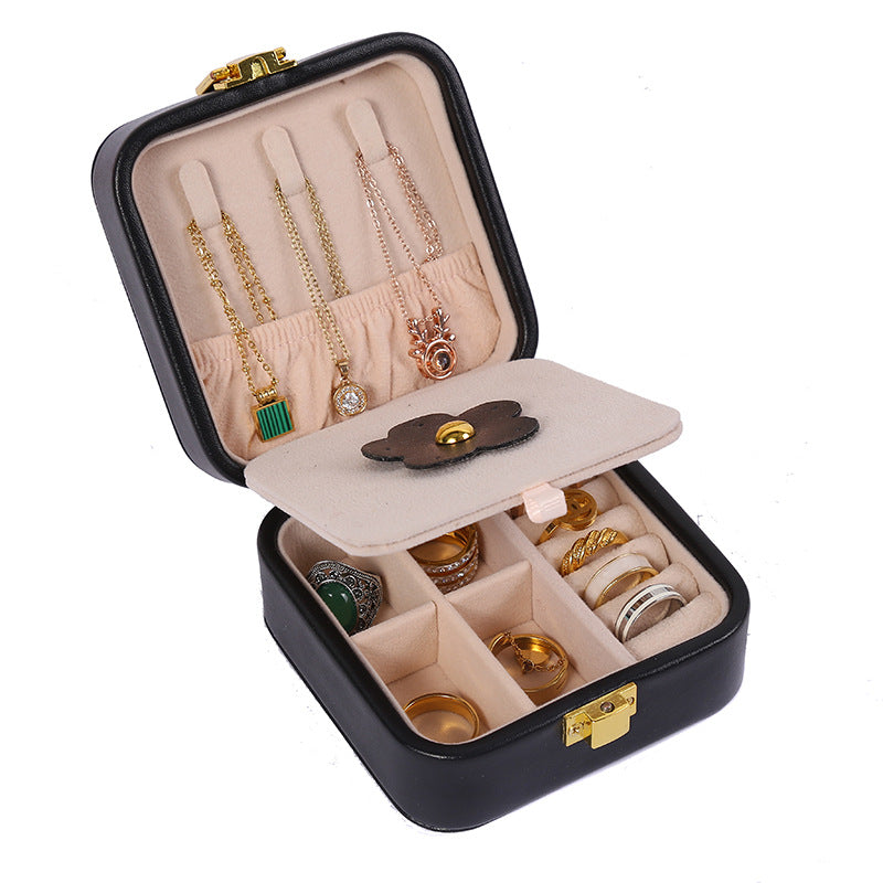 Portable Leather Jewelry Storage Box