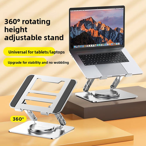 Adjustable 360° Swivel Laptop Riser – Sturdy Carbon Steel Stand for MacBook, iPad, and PC