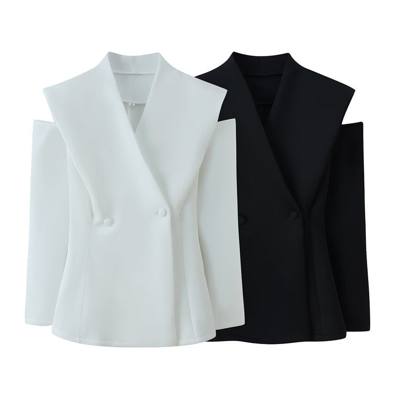 Aero Mod Two-Tone Color-Block Blazer | Casual Loose-Fit Lapel Jacket
