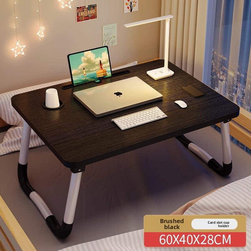 Foldable Bed Table with Storage Options