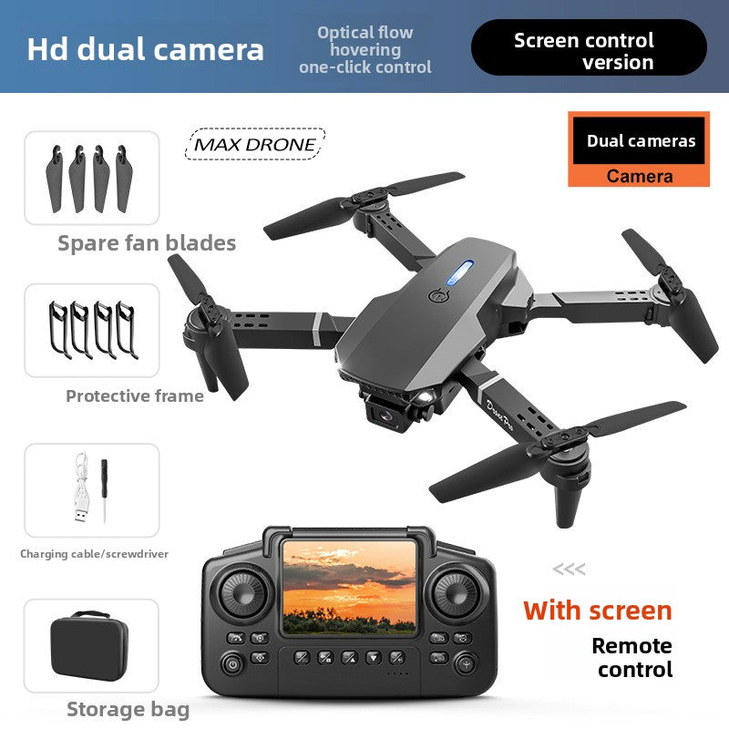 Foldable Quadcopter with Display Screen and Dual Cameras