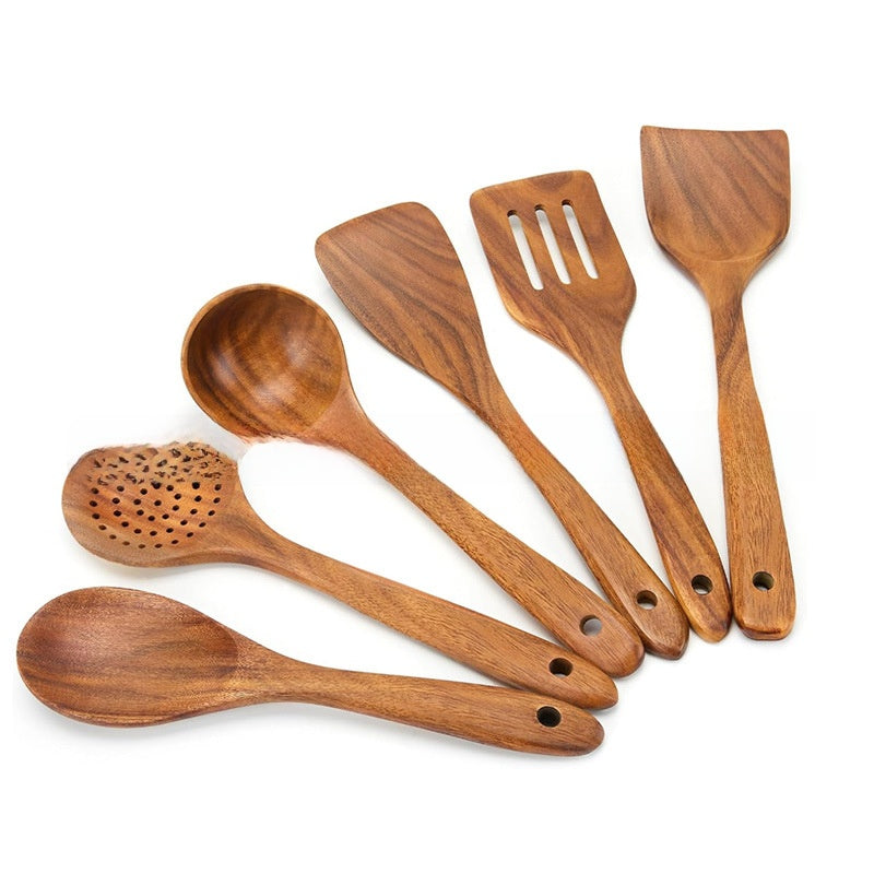 Acacia Wood 9-Piece Kitchen Utensil Set