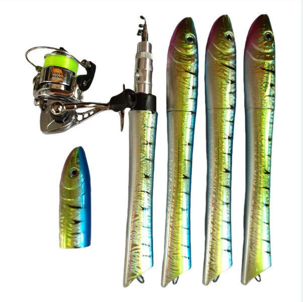Mini Portable Fishing Rod Set